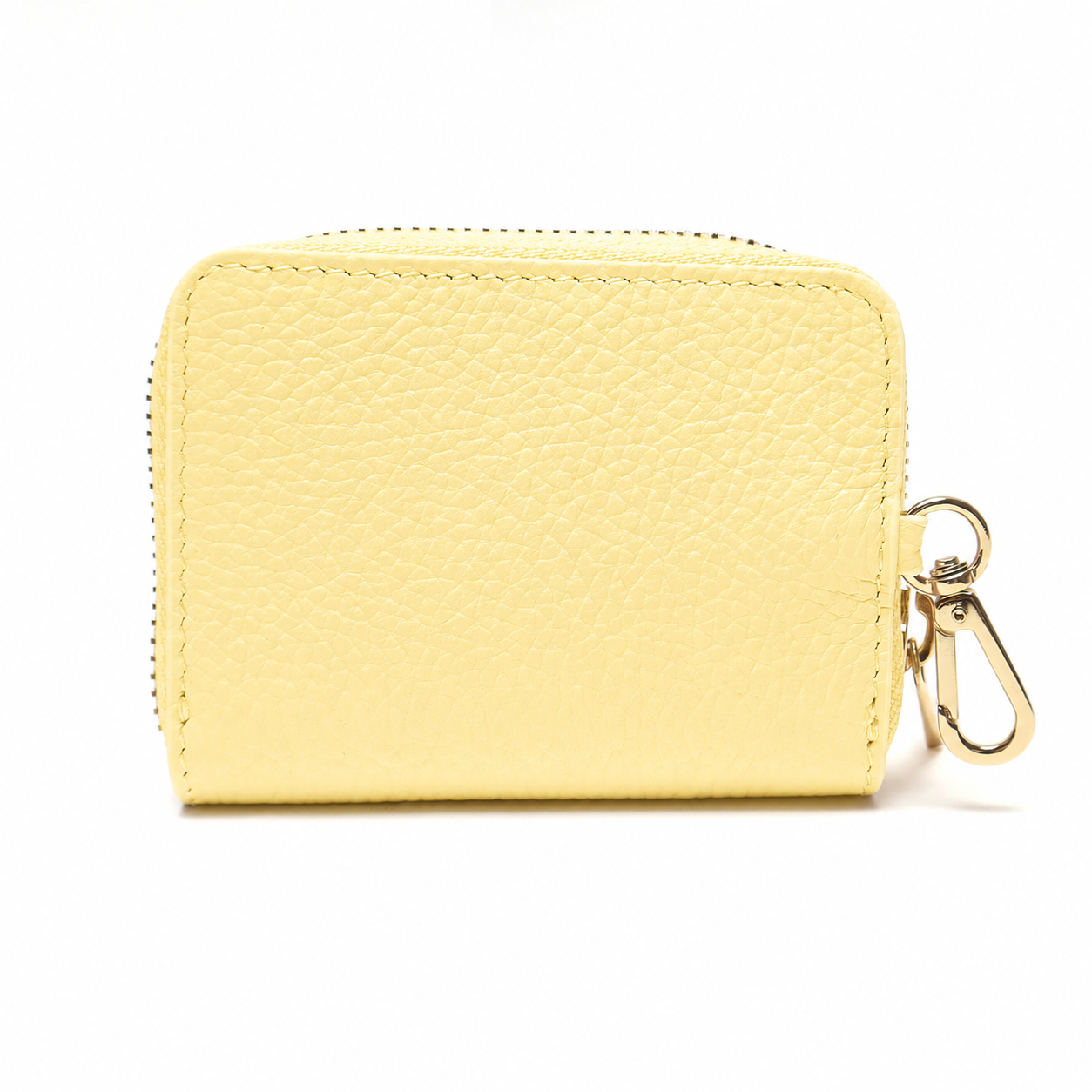 Portadocumenti Donna in Vera Pelle Made in Italy con Zip e Moschettone Oro