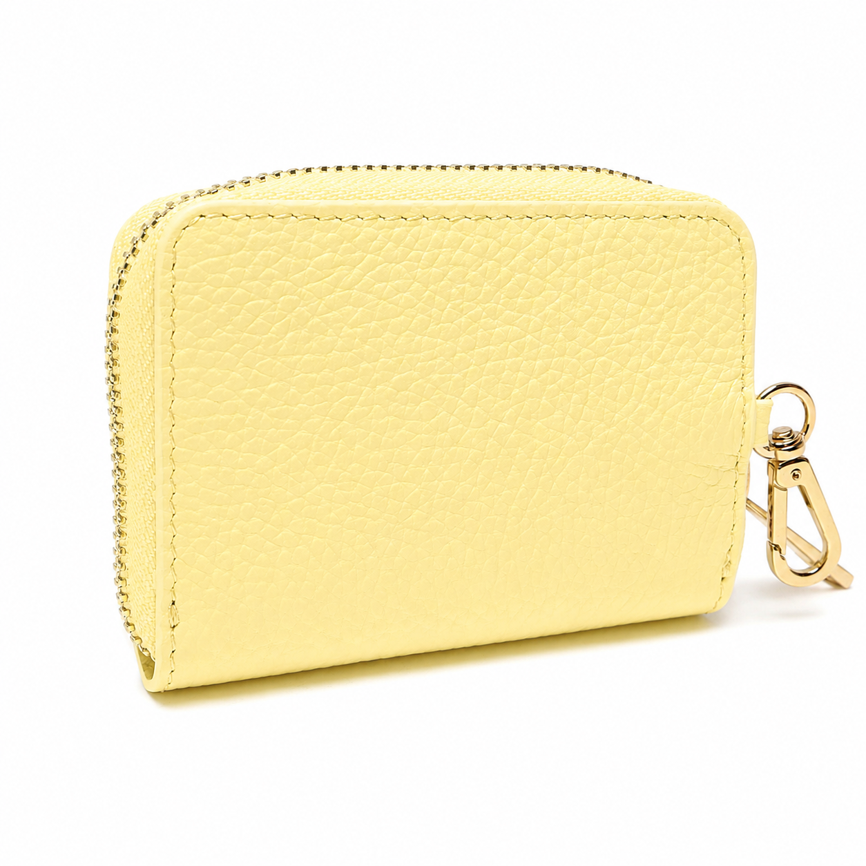 Portadocumenti Donna in Vera Pelle Made in Italy con Zip e Moschettone Oro
