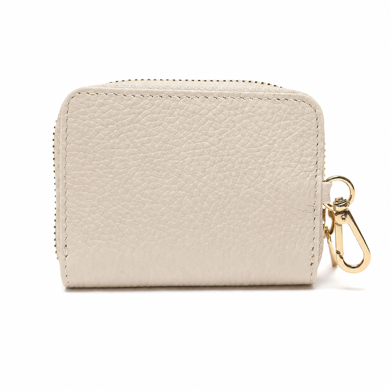 Portadocumenti Donna in Vera Pelle Made in Italy con Zip e Moschettone Oro