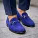 Scarpa Mocassino scamosciato da uomo con staffa morsetto – Suola cuoio