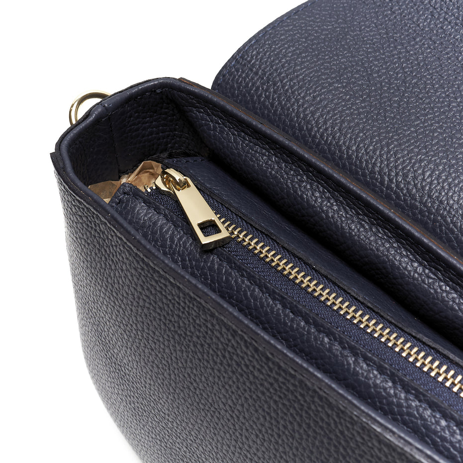 Borsa a Tracolla Stondata in Pregiata Pelle Pieno Fiore – Made in Italy