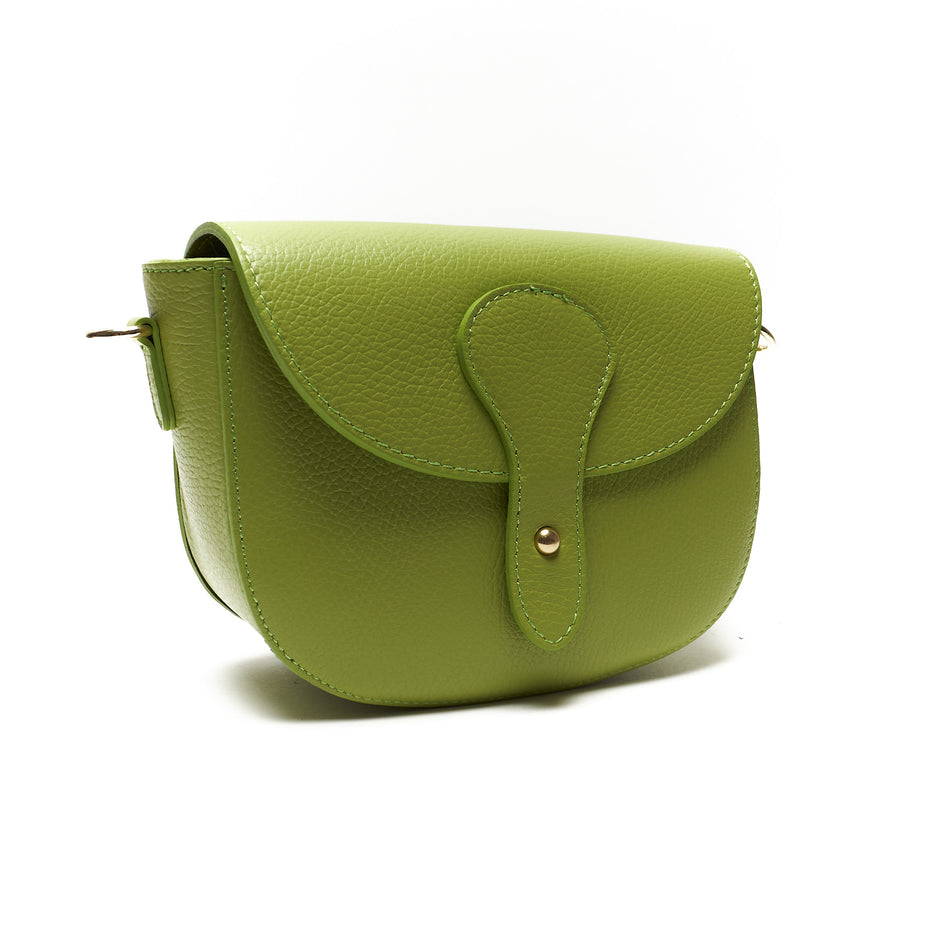 Borsa a Tracolla Stondata in Pregiata Pelle Pieno Fiore – Made in Italy