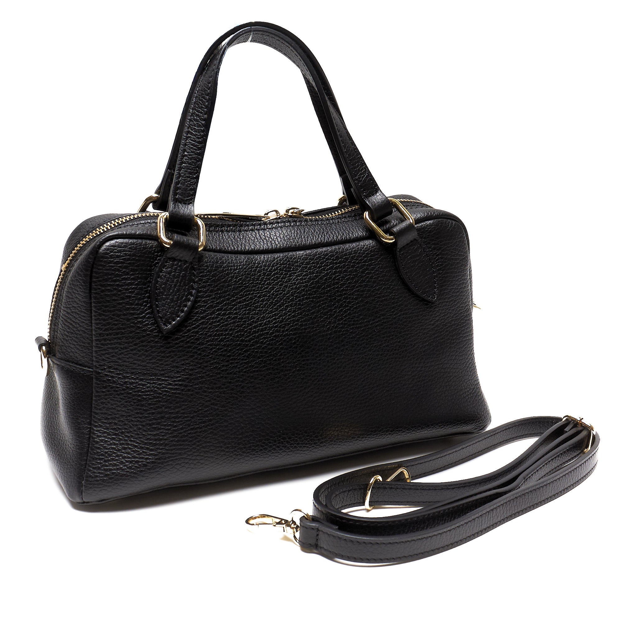 Borsa Bauletto in Pelle Pieno Fiore – Made in Italy