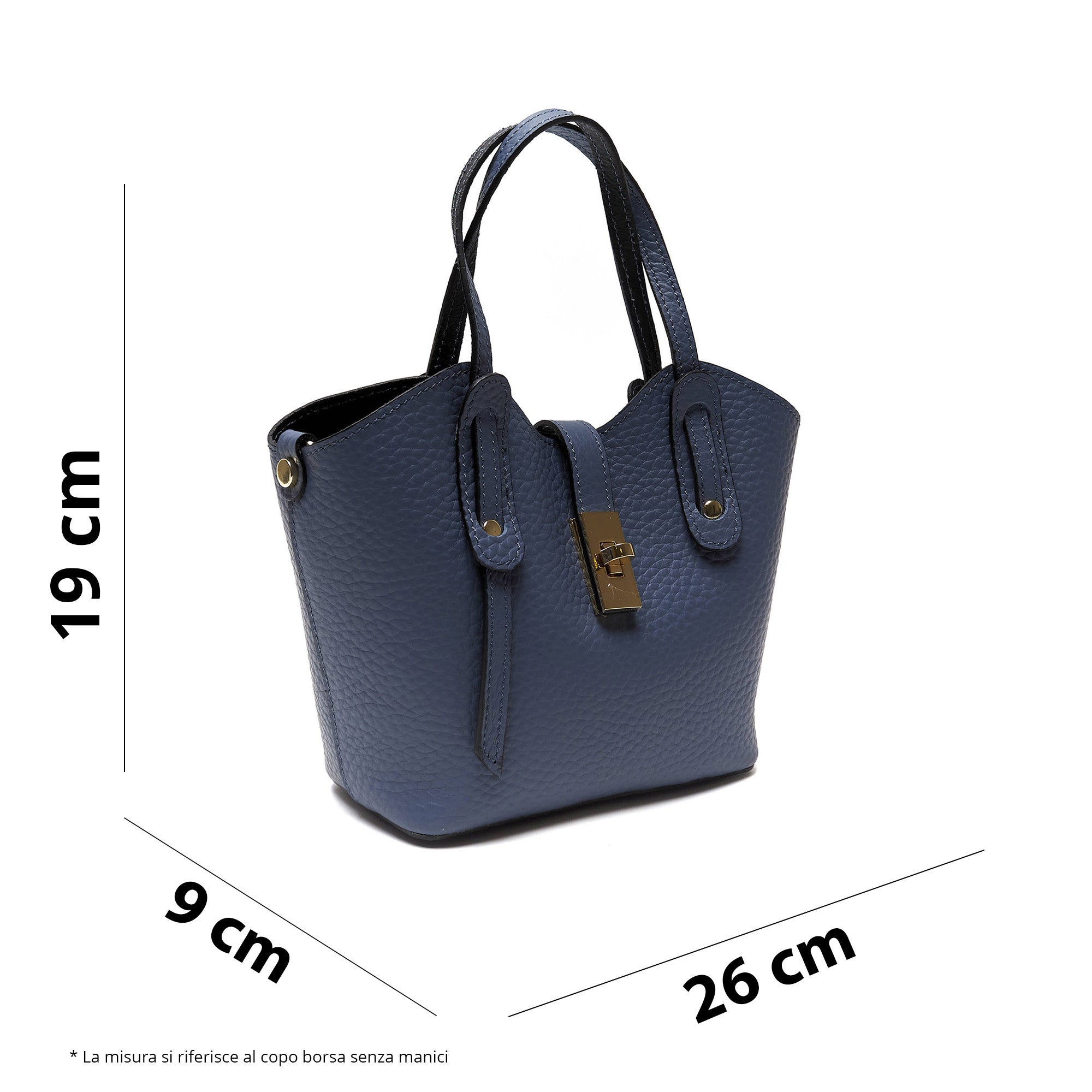 Borsa a mano in vera pelle pieno fiore - Made in Italy - con tracolla