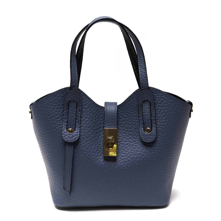 Borsa a mano in vera pelle pieno fiore - Made in Italy - con tracolla