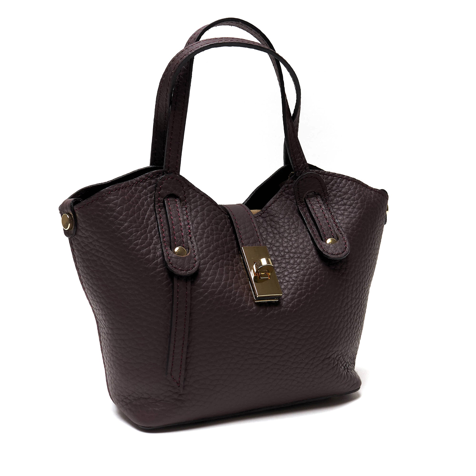 Borsa a mano in vera pelle pieno fiore - Made in Italy - con tracolla