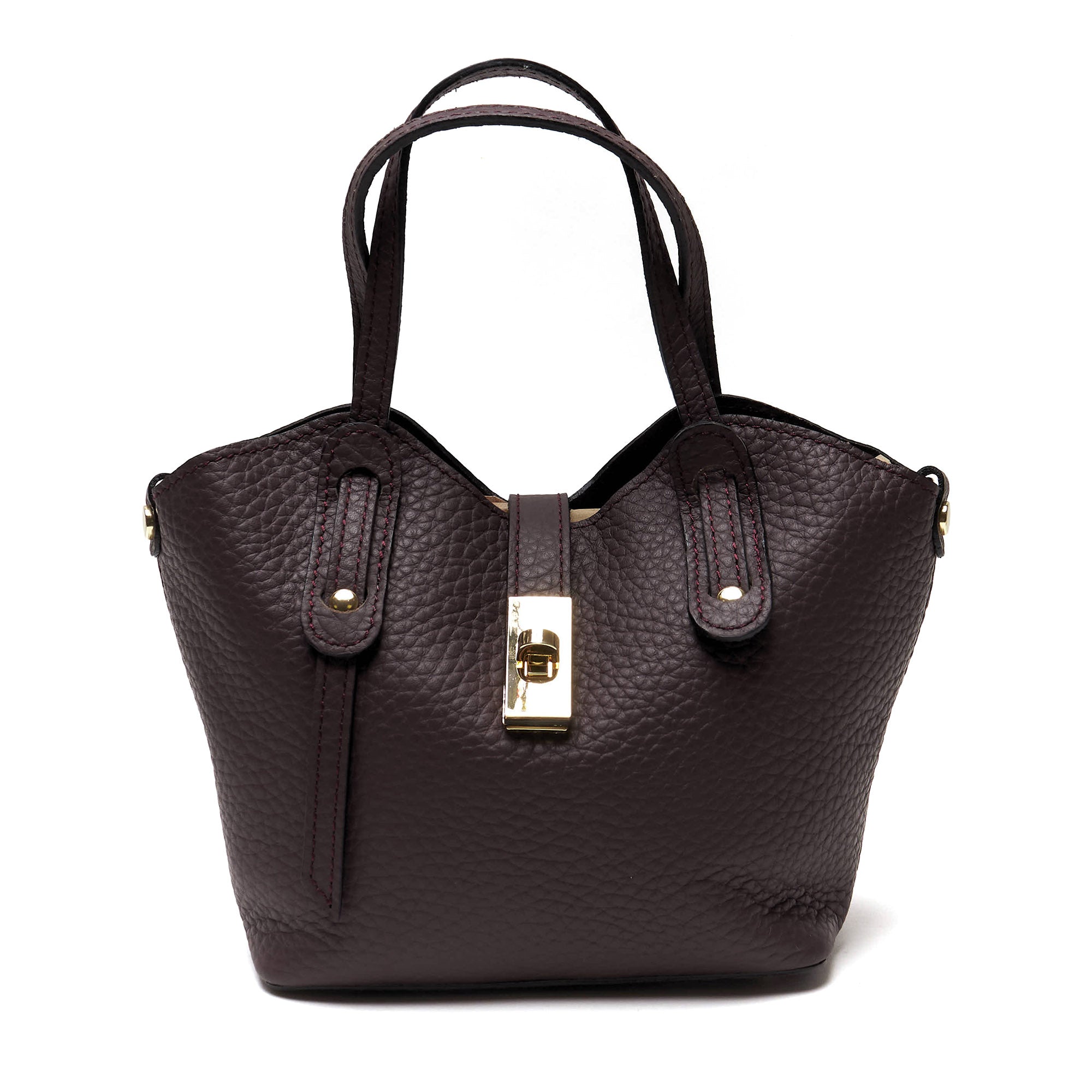 Borsa a mano in vera pelle pieno fiore - Made in Italy - con tracolla
