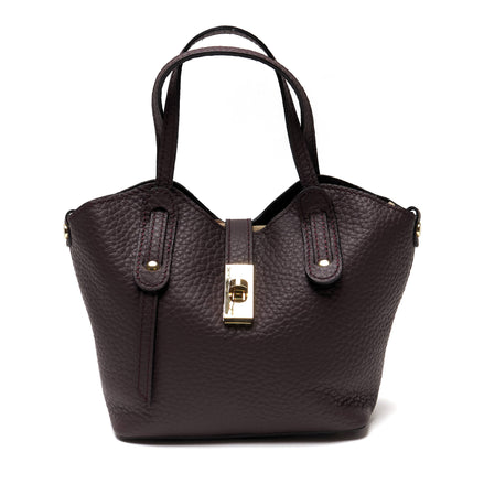 Borsa a mano in vera pelle pieno fiore - Made in Italy - con tracolla
