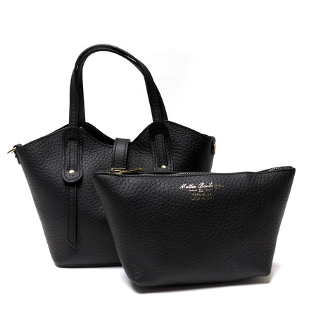 Borsa a mano in vera pelle pieno fiore - Made in Italy - con tracolla