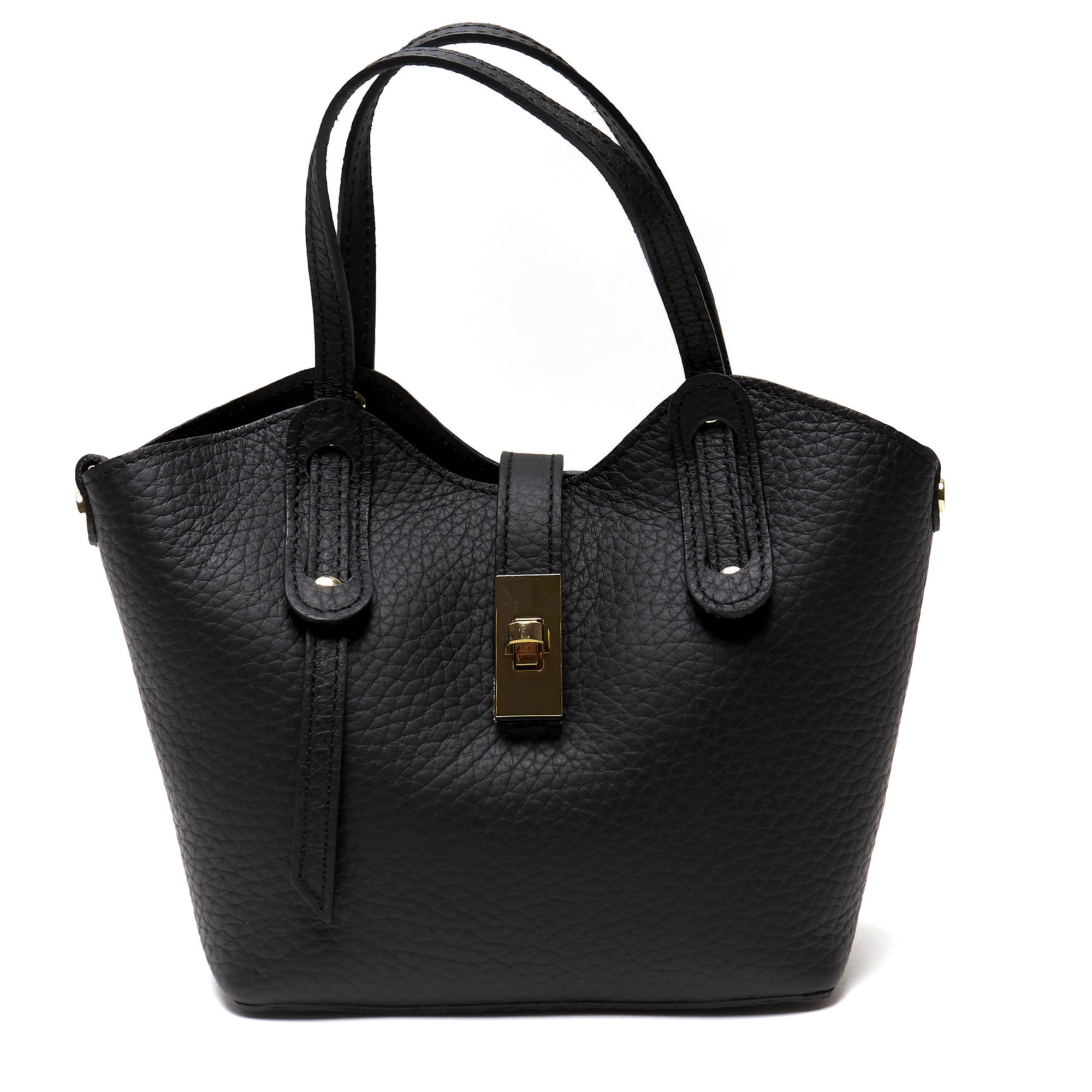 Borsa a mano in vera pelle pieno fiore - Made in Italy - con tracolla
