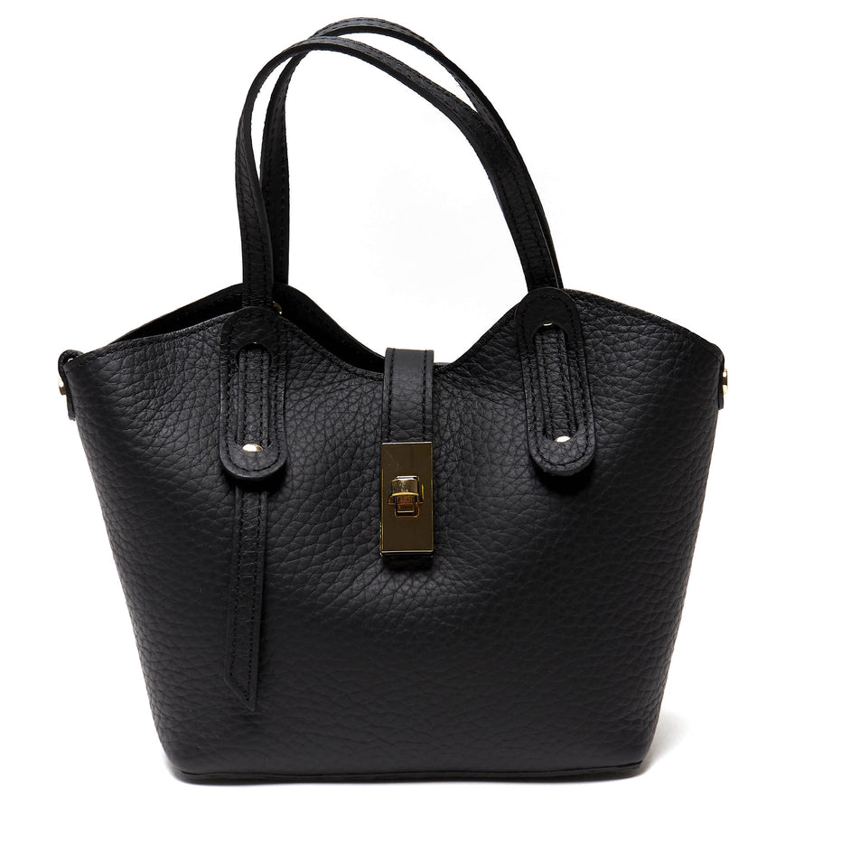 Borsa a mano in vera pelle pieno fiore - Made in Italy - con tracolla
