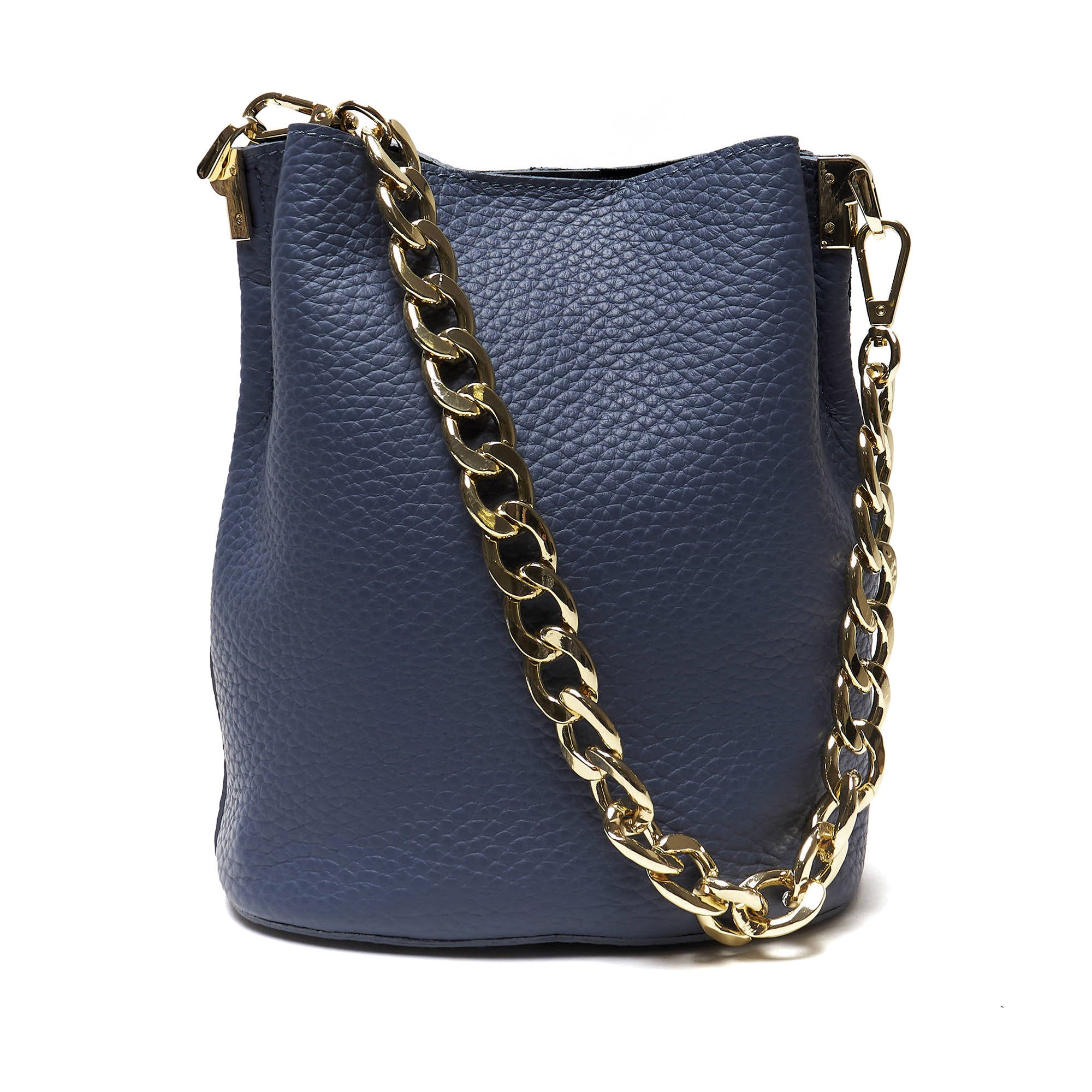 Borsa Secchiello Donna in Vera Pelle Pieno Fiore Made in Italy con Catena