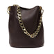 Borsa Secchiello Donna in Vera Pelle Pieno Fiore Made in Italy con Catena