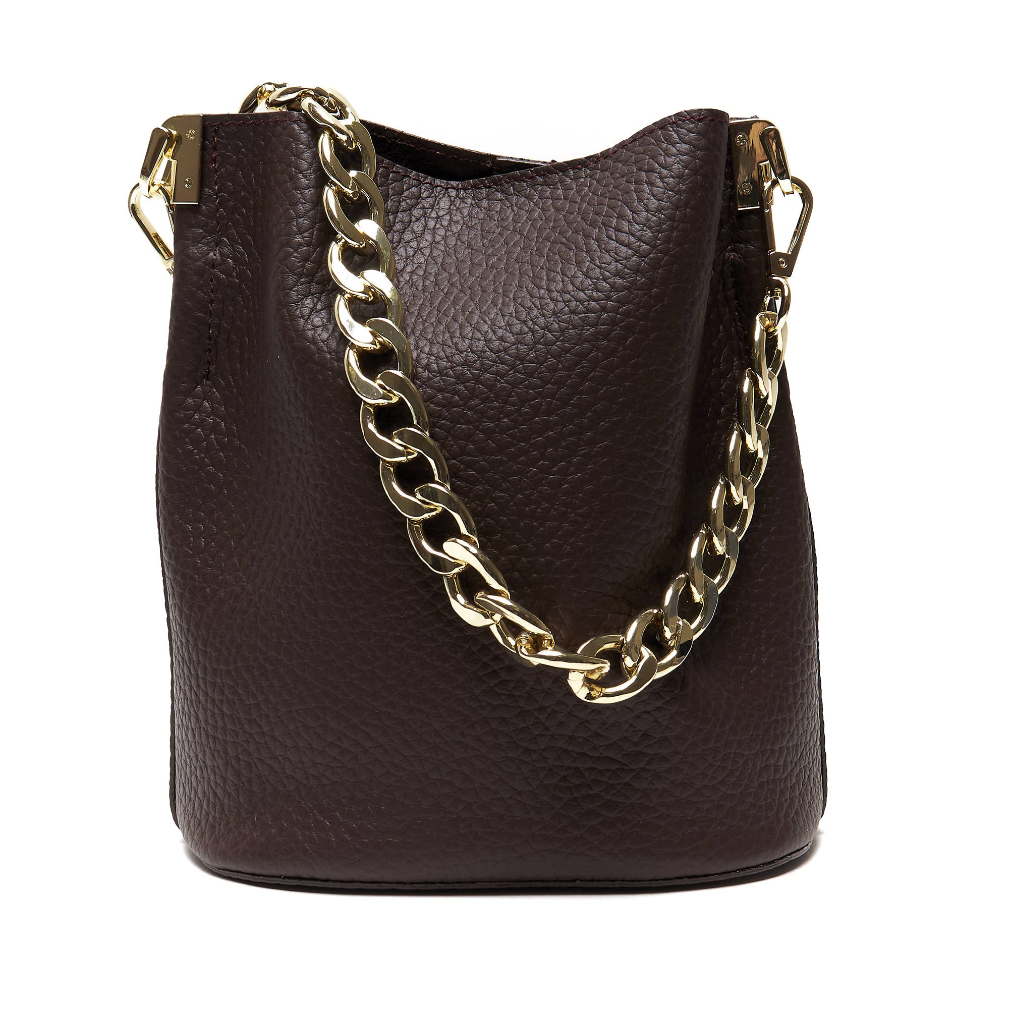 Borsa Secchiello Donna in Vera Pelle Pieno Fiore Made in Italy con Catena