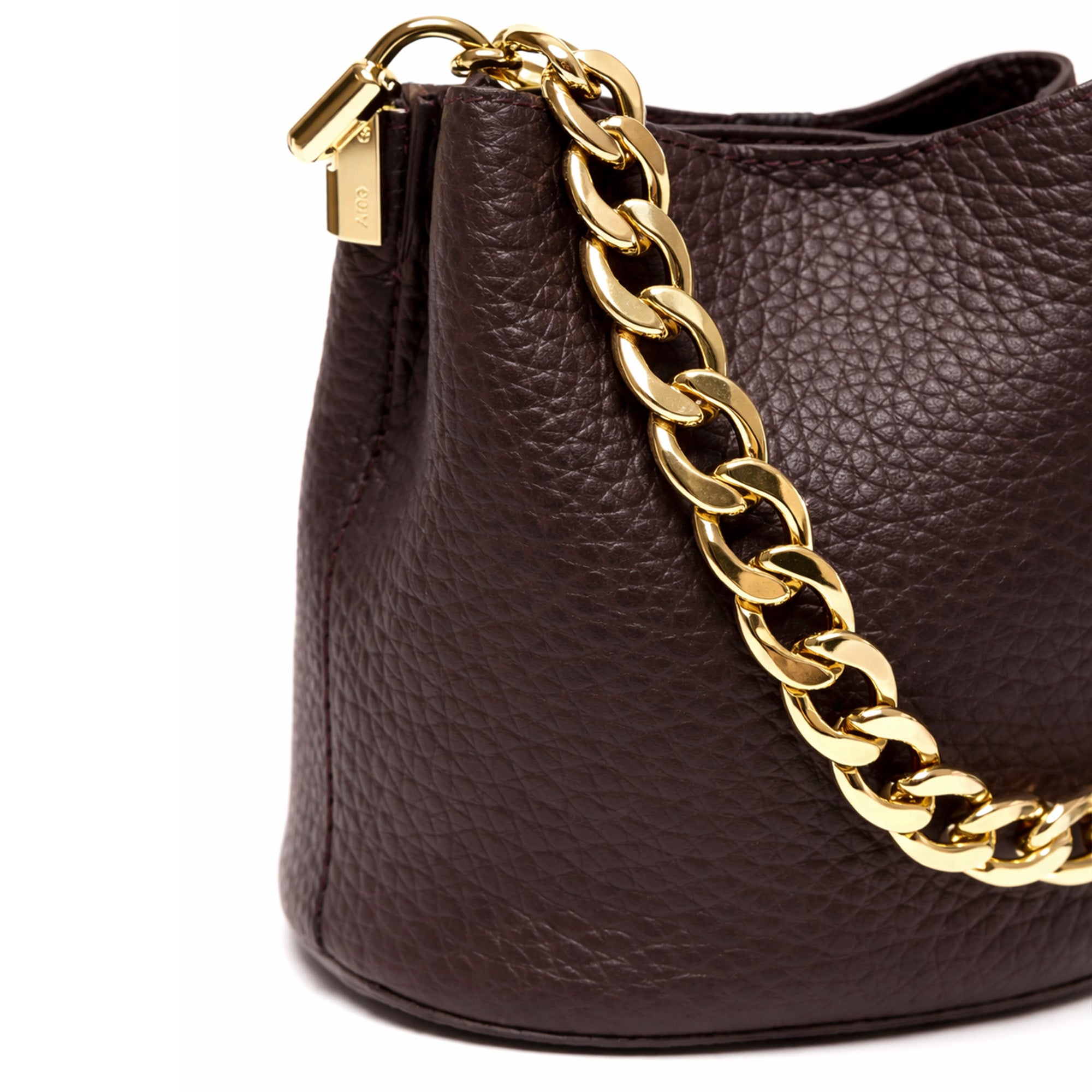 Borsa Secchiello Donna in Vera Pelle Pieno Fiore Made in Italy con Catena