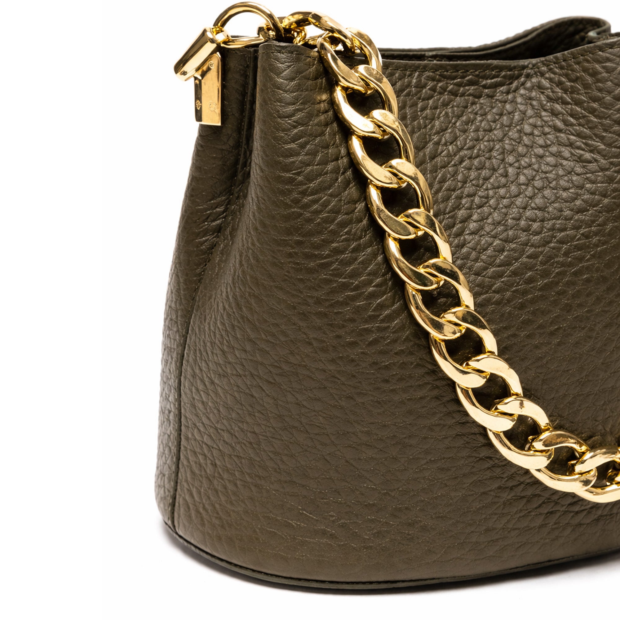 Borsa Secchiello Donna in Vera Pelle Pieno Fiore Made in Italy con Catena