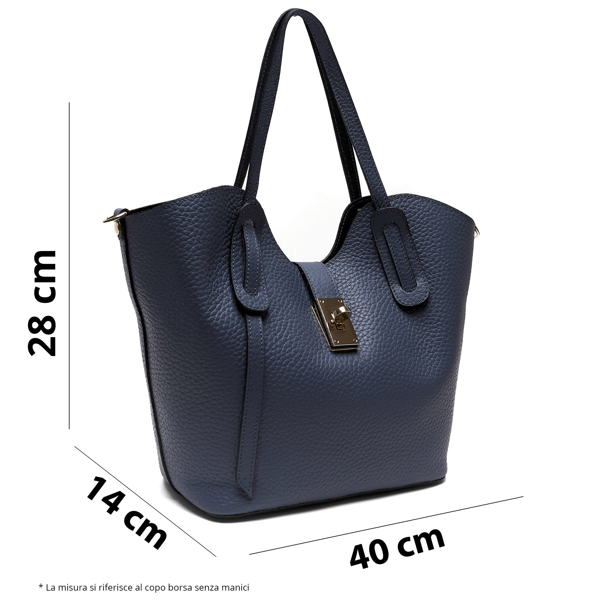 Borsa Shopper Donna in Vera Pelle Pieno Fiore | Made in Italy con Pochette