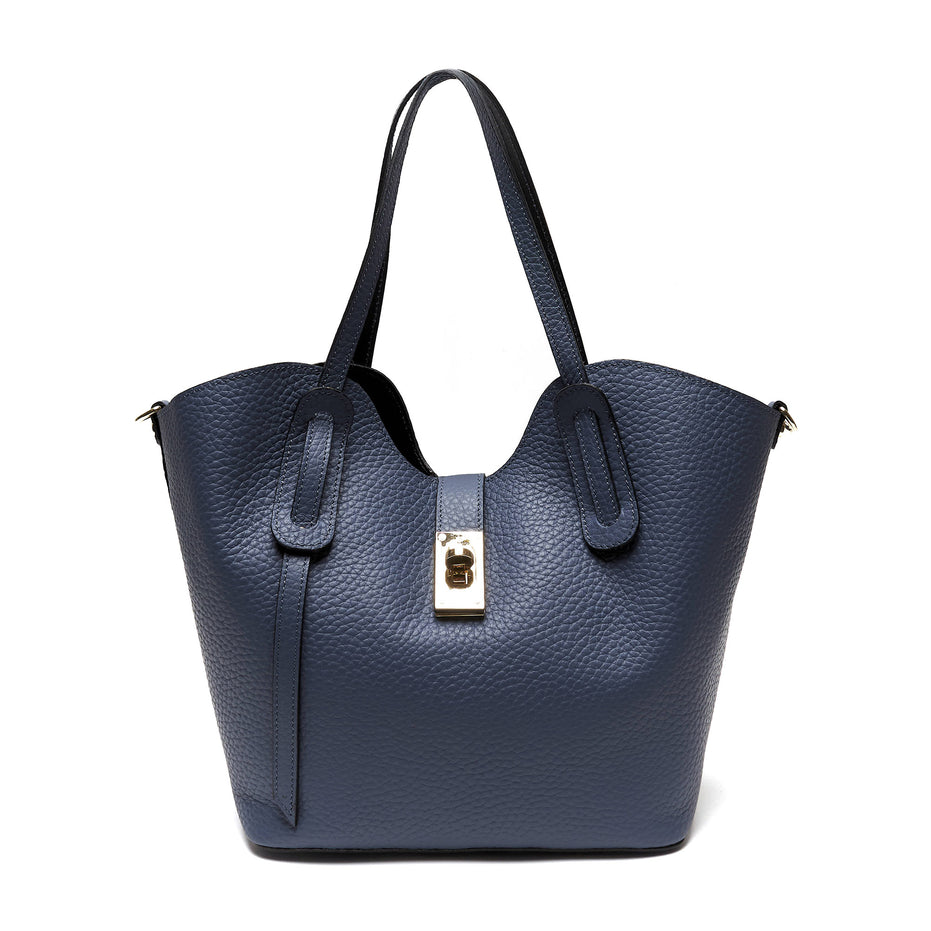 Borsa Shopper Donna in Vera Pelle Pieno Fiore | Made in Italy con Pochette