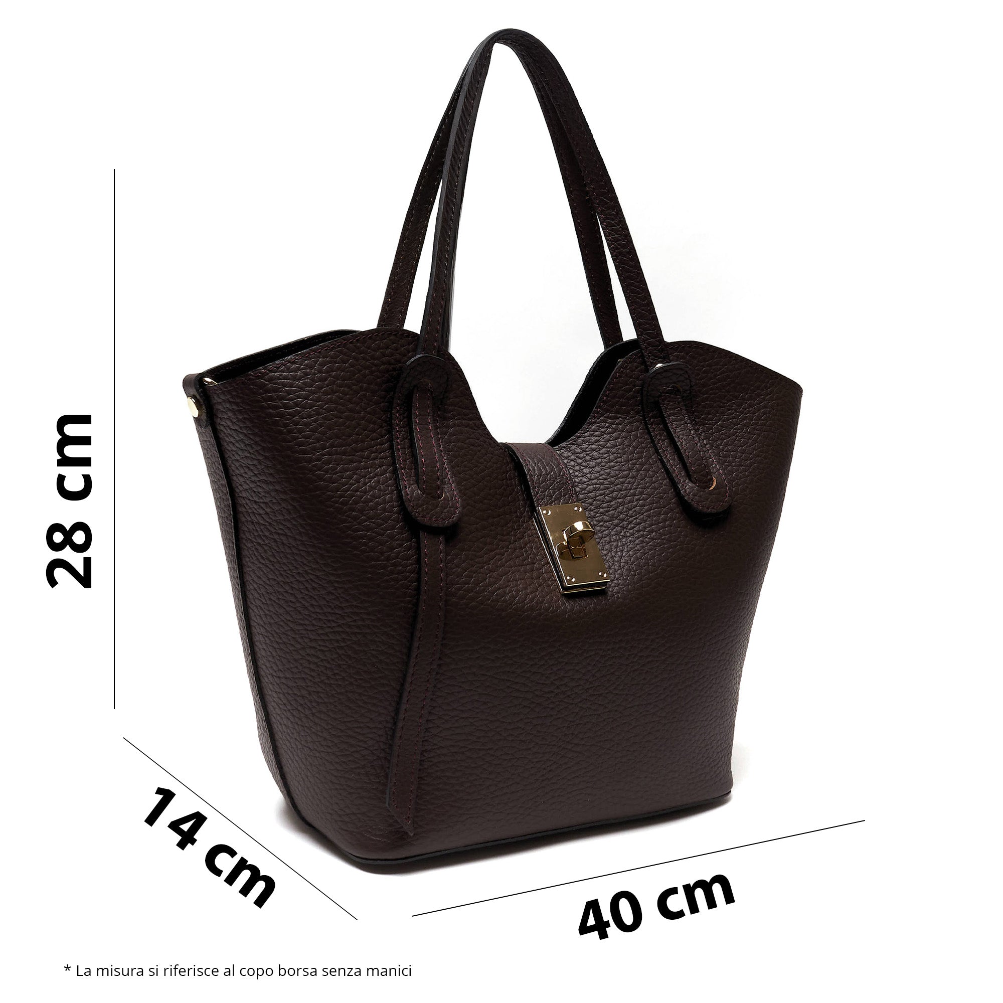 Borsa Shopper Donna in Vera Pelle Pieno Fiore | Made in Italy con Pochette
