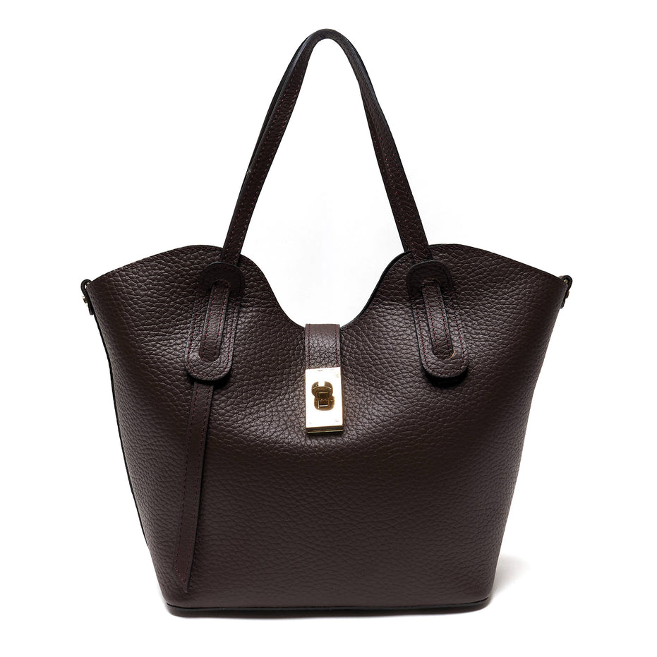 Borsa Shopper Donna in Vera Pelle Pieno Fiore | Made in Italy con Pochette