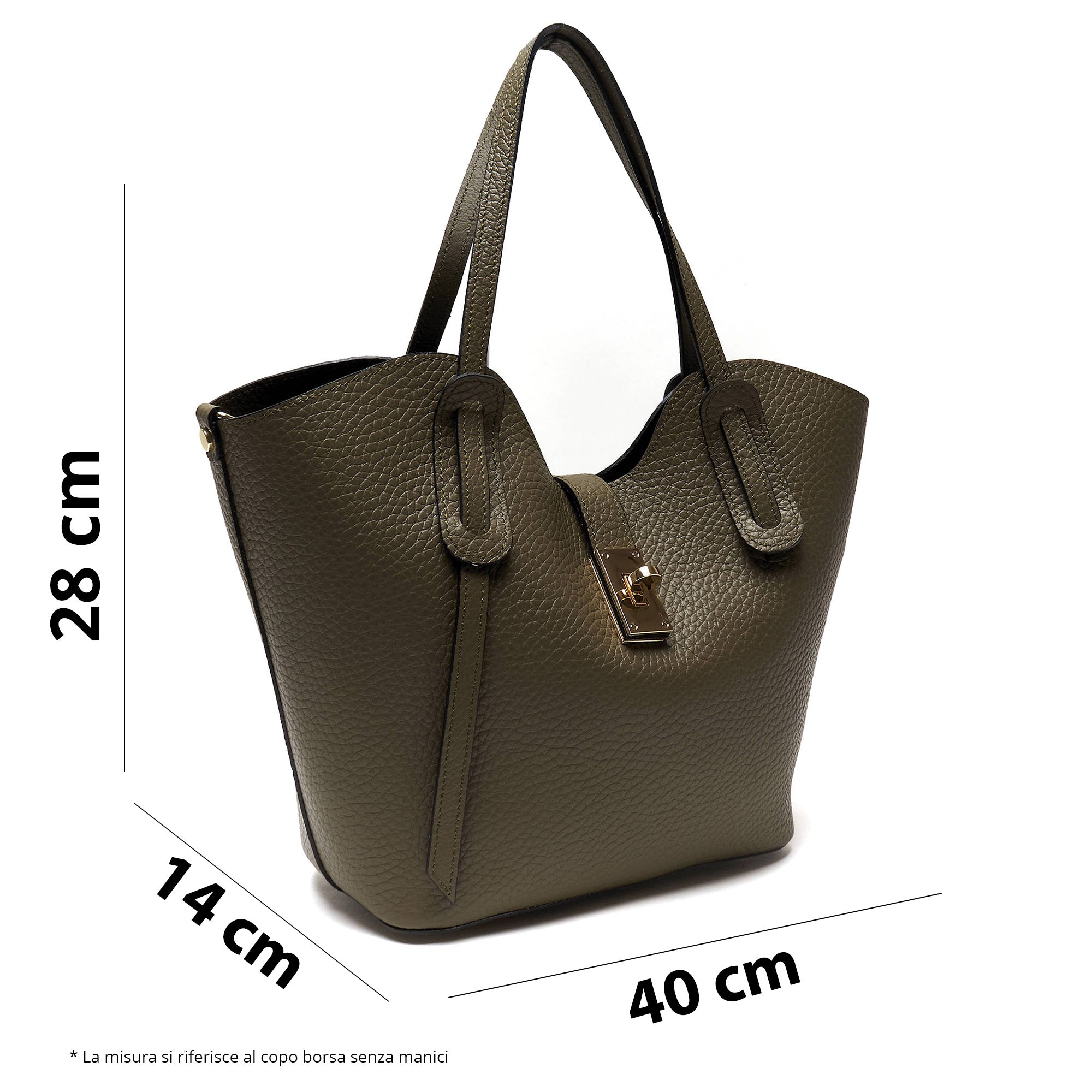 Borsa Shopper Donna in Vera Pelle Pieno Fiore | Made in Italy con Pochette