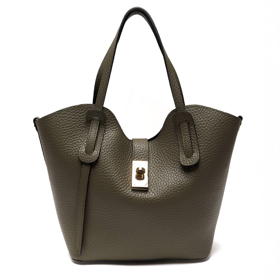 Borsa Shopper Donna in Vera Pelle Pieno Fiore | Made in Italy con Pochette