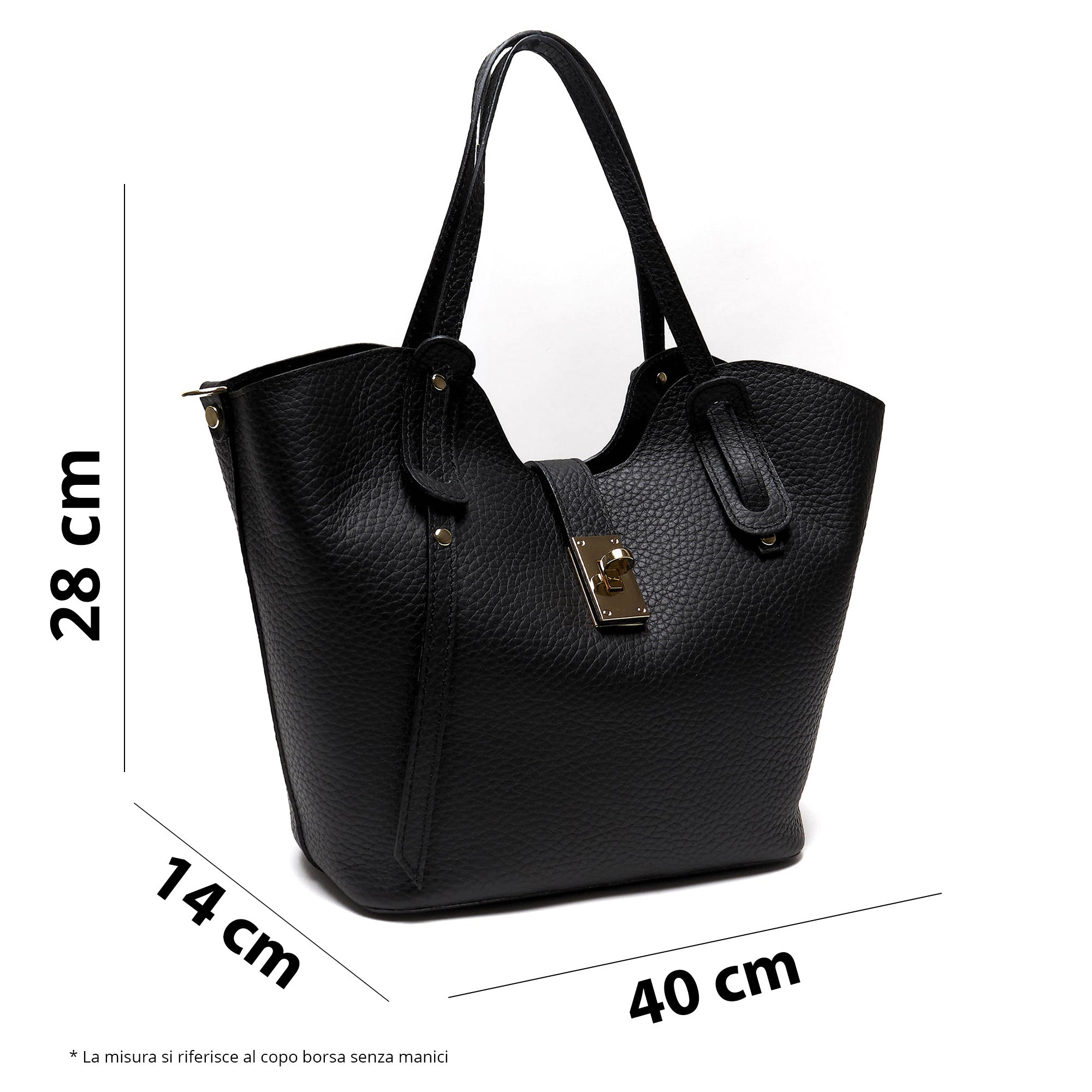Borsa Shopper Donna in Vera Pelle Pieno Fiore | Made in Italy con Pochette