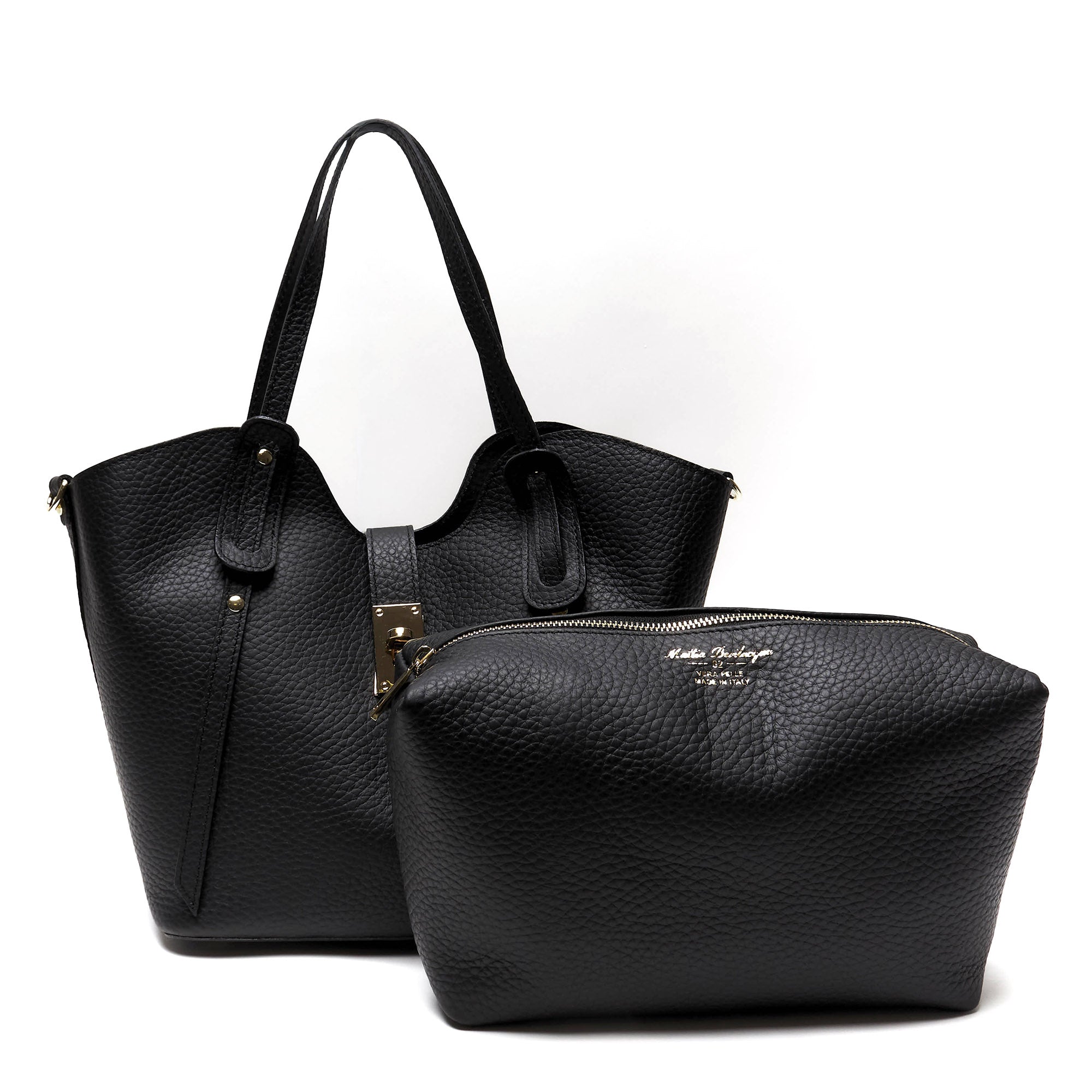 Borsa Shopper Donna in Vera Pelle Pieno Fiore | Made in Italy con Pochette