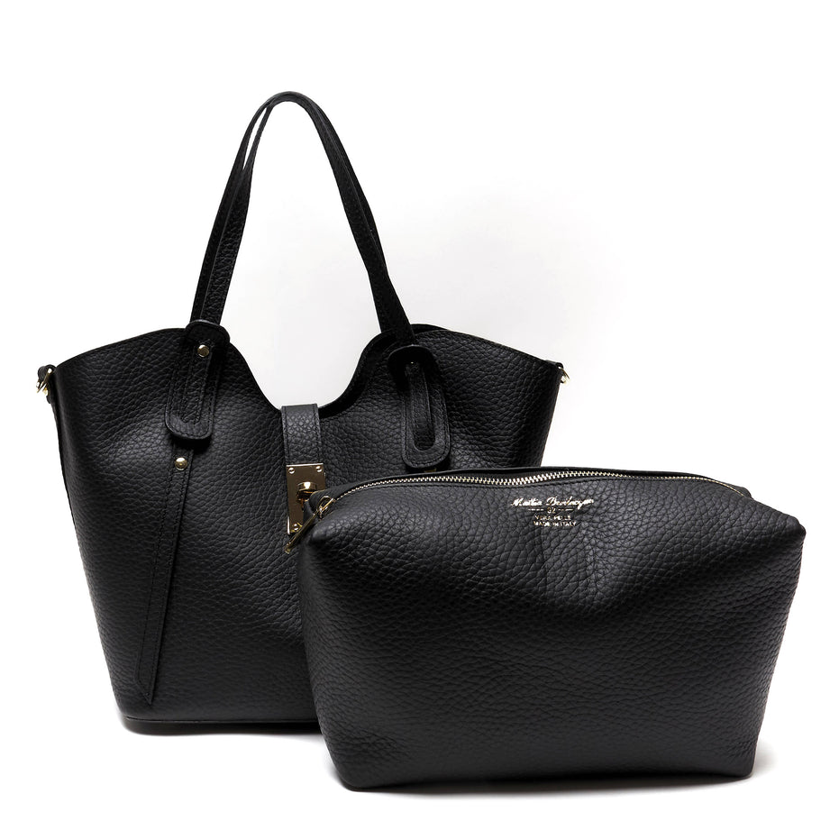Borsa Shopper Donna in Vera Pelle Pieno Fiore | Made in Italy con Pochette