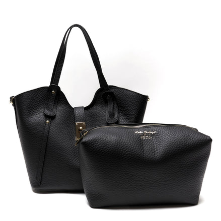 Borsa Shopper Donna in Vera Pelle Pieno Fiore | Made in Italy con Pochette