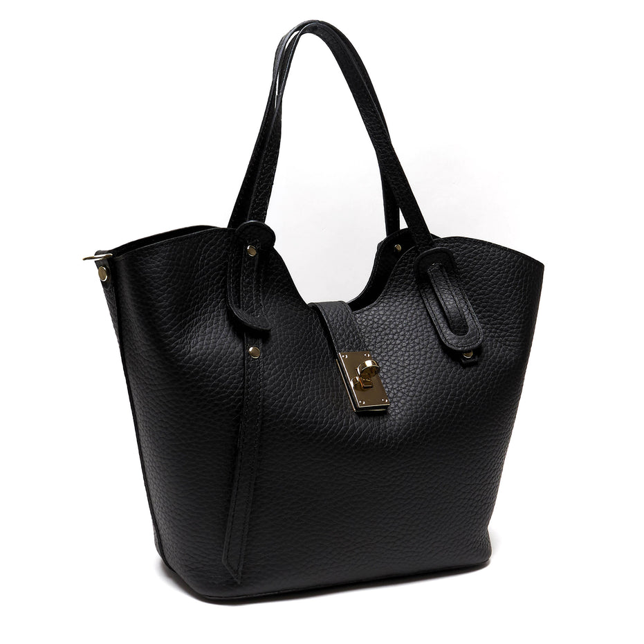 Borsa Shopper Donna in Vera Pelle Pieno Fiore | Made in Italy con Pochette