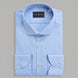 Camicia Uomo Travel in Twill Celeste con Collo Italiano