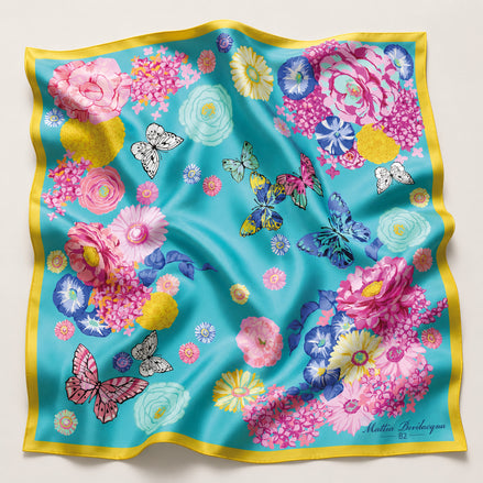 Foulard donna in pura seta – Stampa Aura Reale