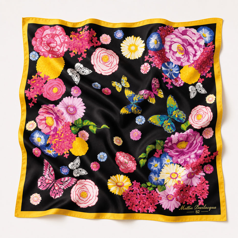 Foulard donna in pura seta – Stampa Aura Reale