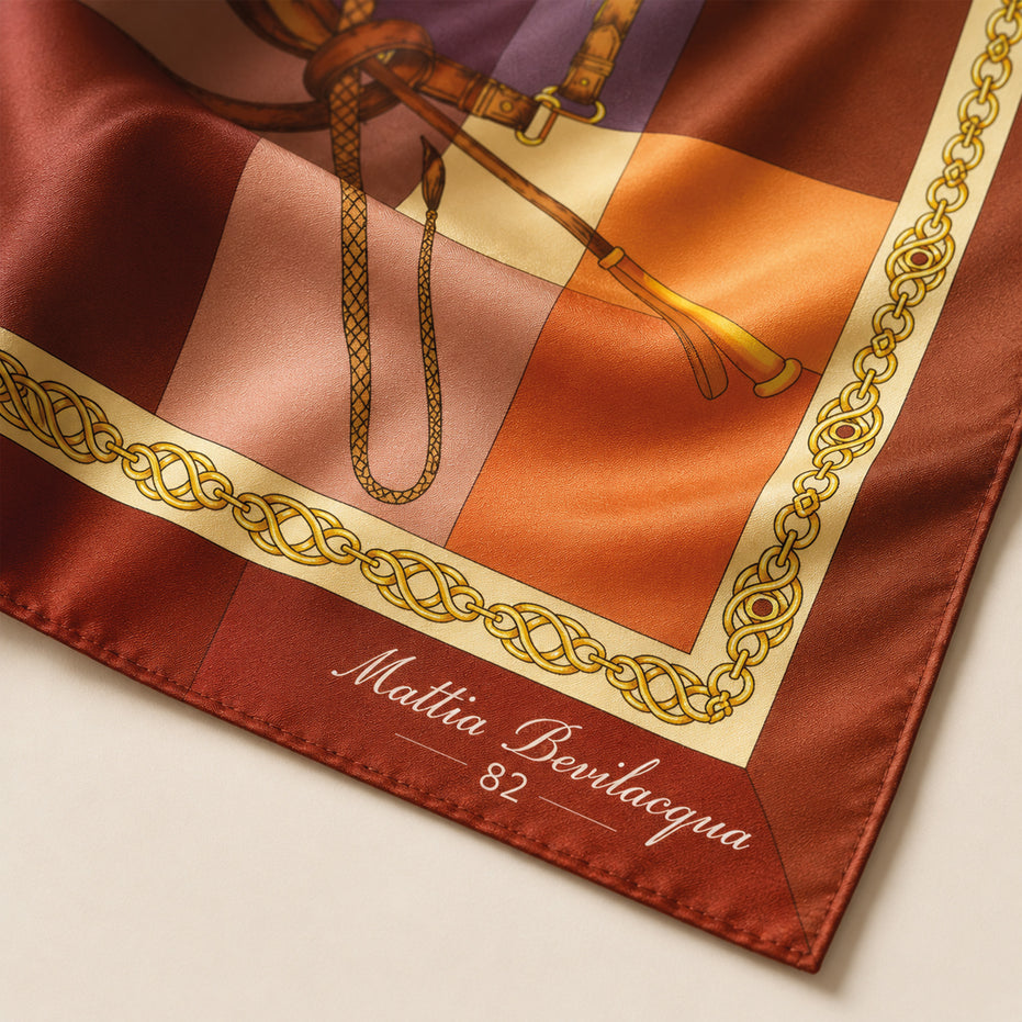 Foulard donna in pura seta – Stampa Equestre