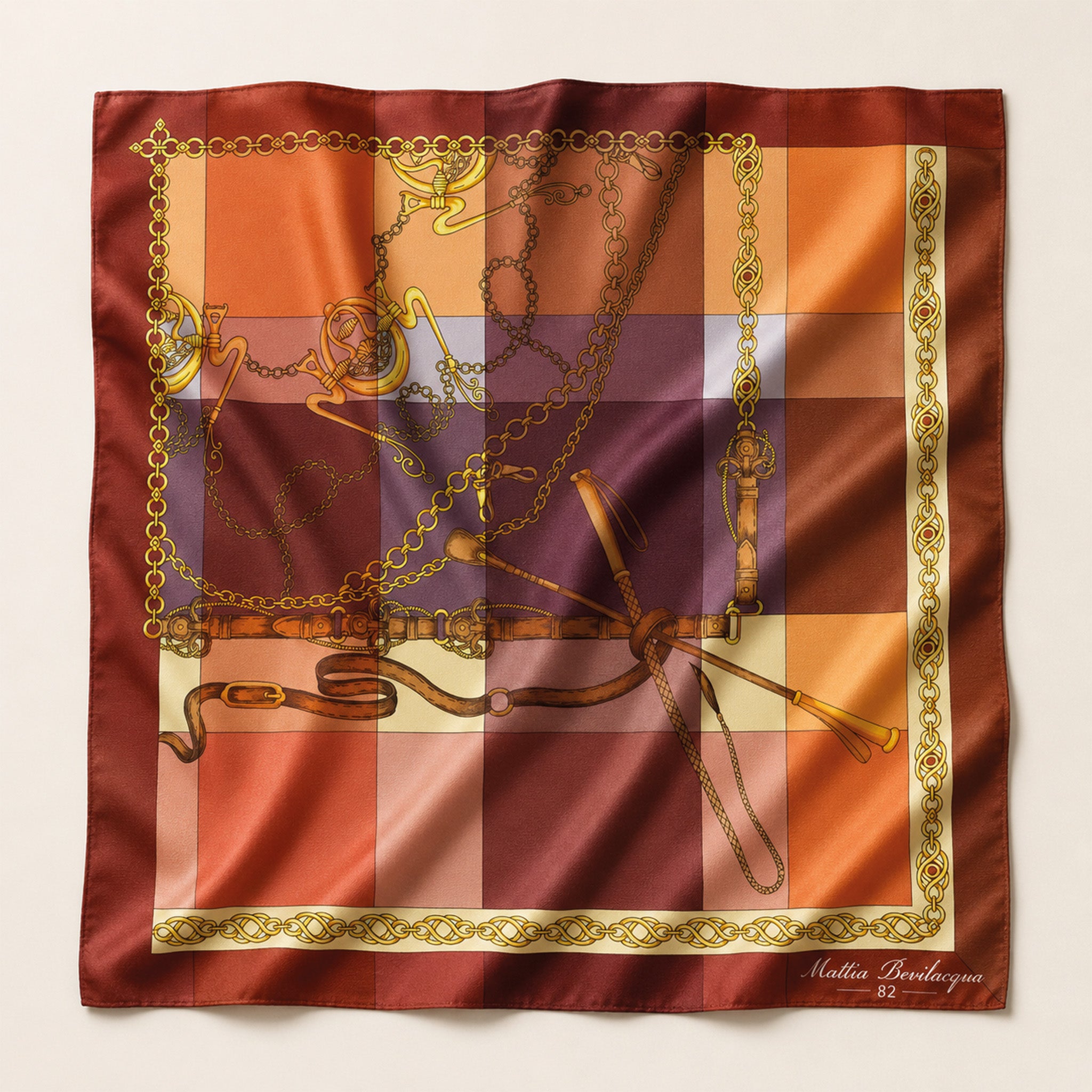 Foulard donna in pura seta – Stampa Equestre
