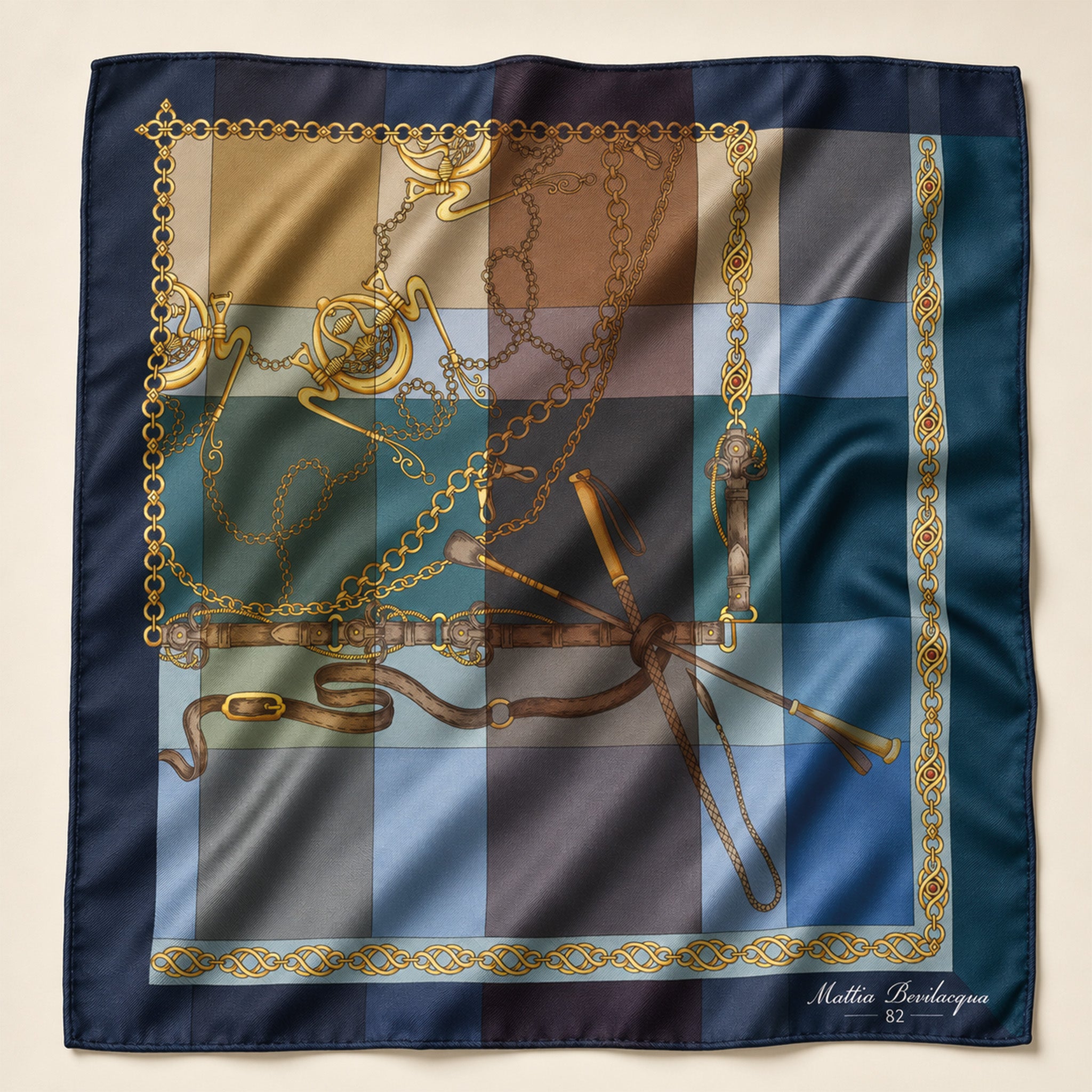 Foulard donna in pura seta – Stampa Equestre