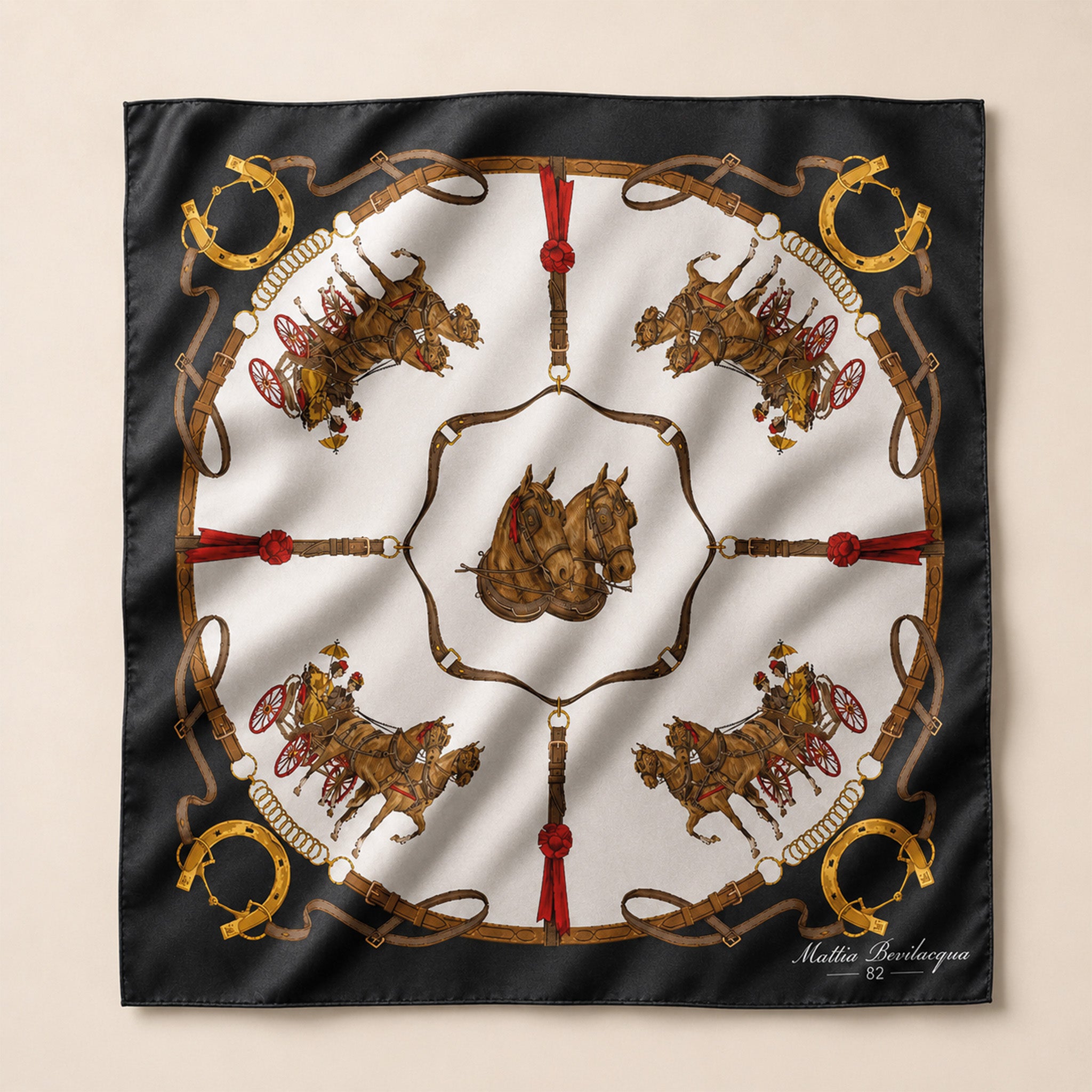 Foulard donna in pura seta – Stampa Horses