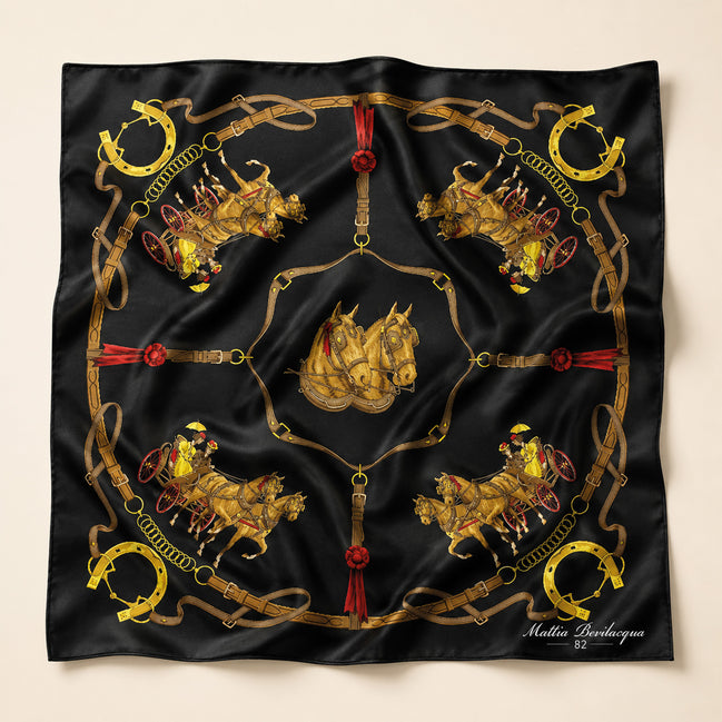 Foulard donna in pura seta – Stampa Horses
