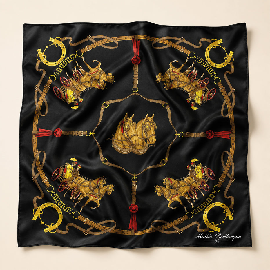 Foulard donna in pura seta – Stampa Horses