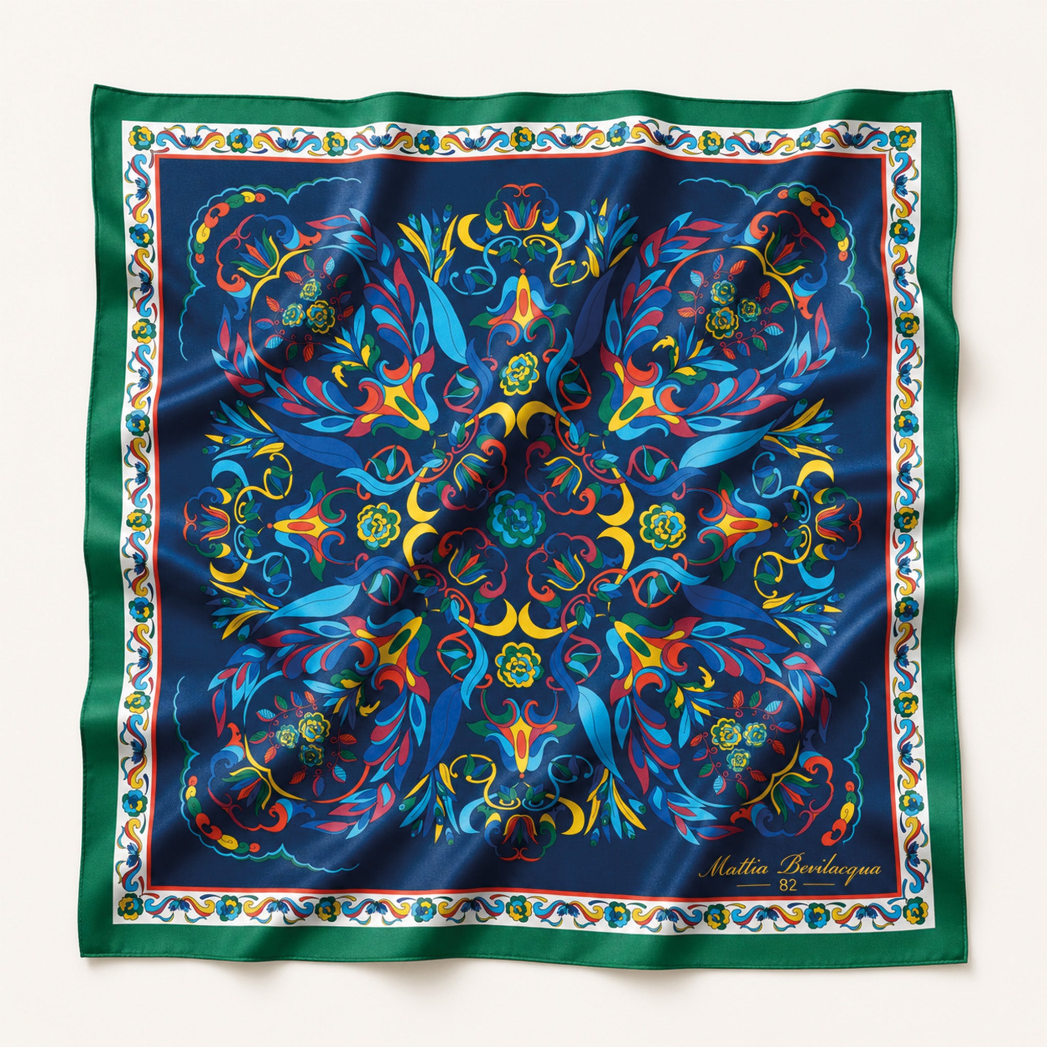 Foulard donna in pura seta – Stampa Labirinto Reale