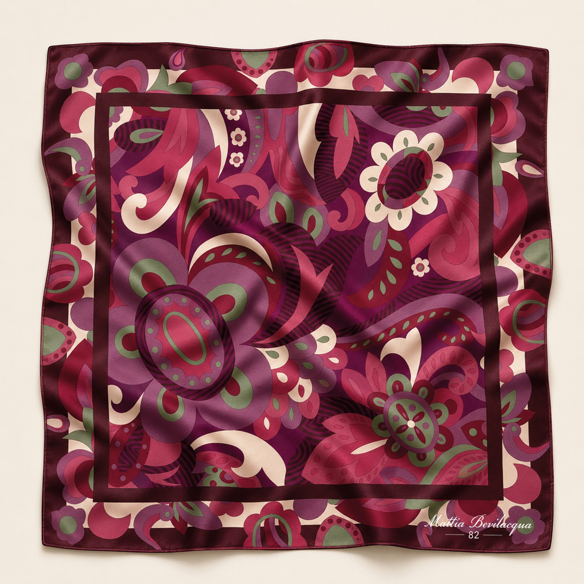 Foulard donna in pura seta – Stampa Paisley