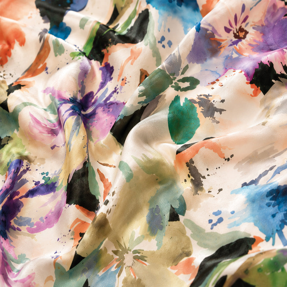 Foulard donna in pura seta – Stampa Watercolor Floral