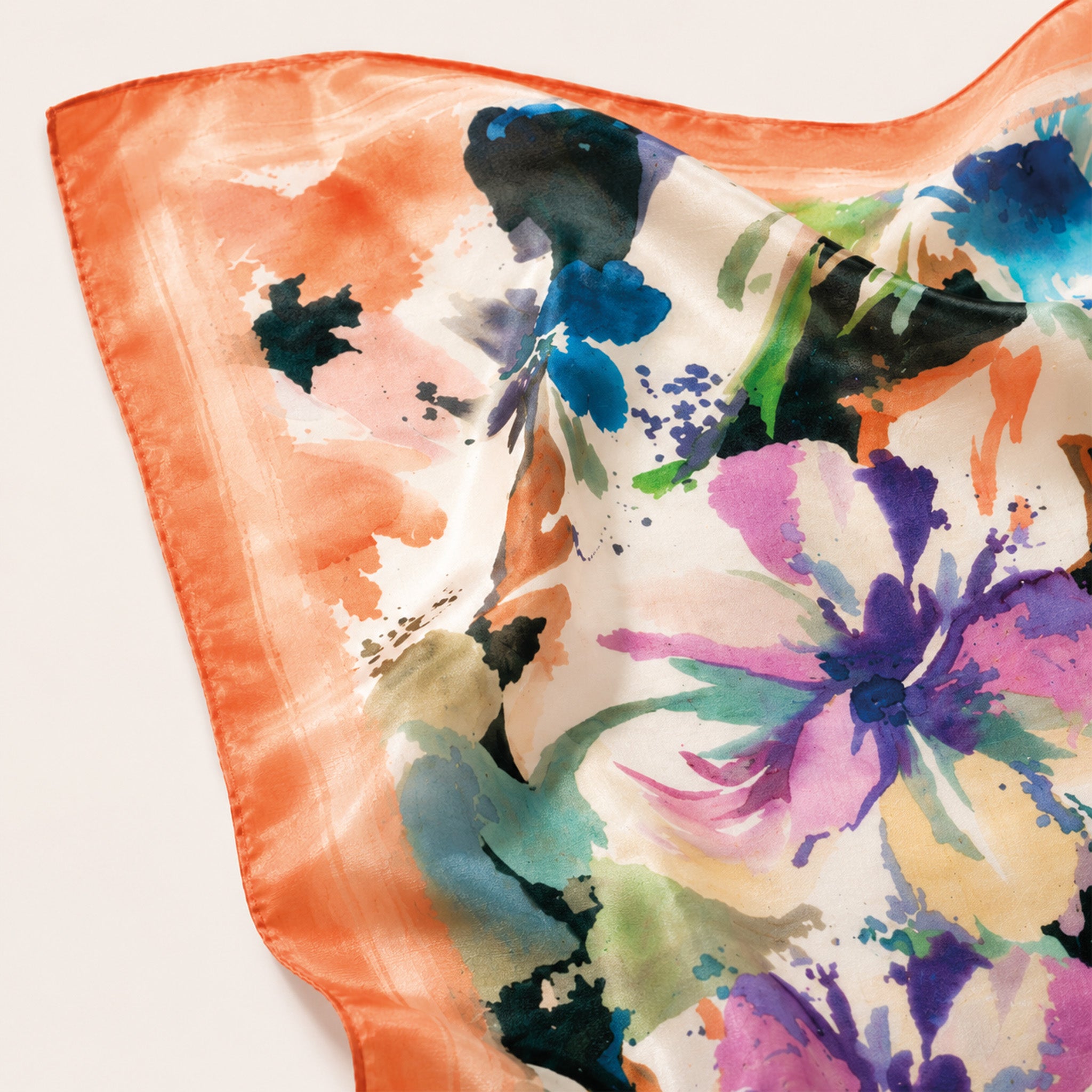 Foulard donna in pura seta – Stampa Watercolor Floral