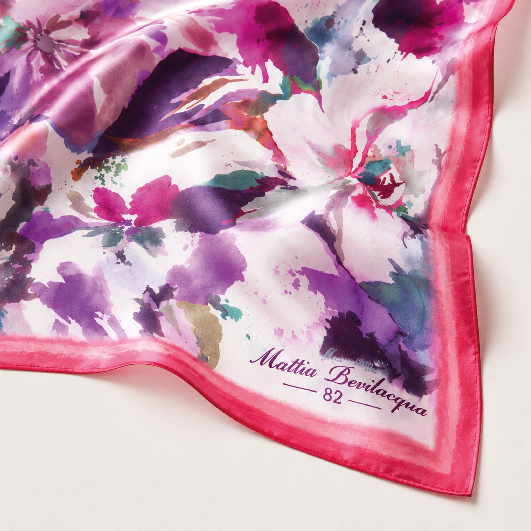 Foulard donna in pura seta – Stampa Watercolor Floral