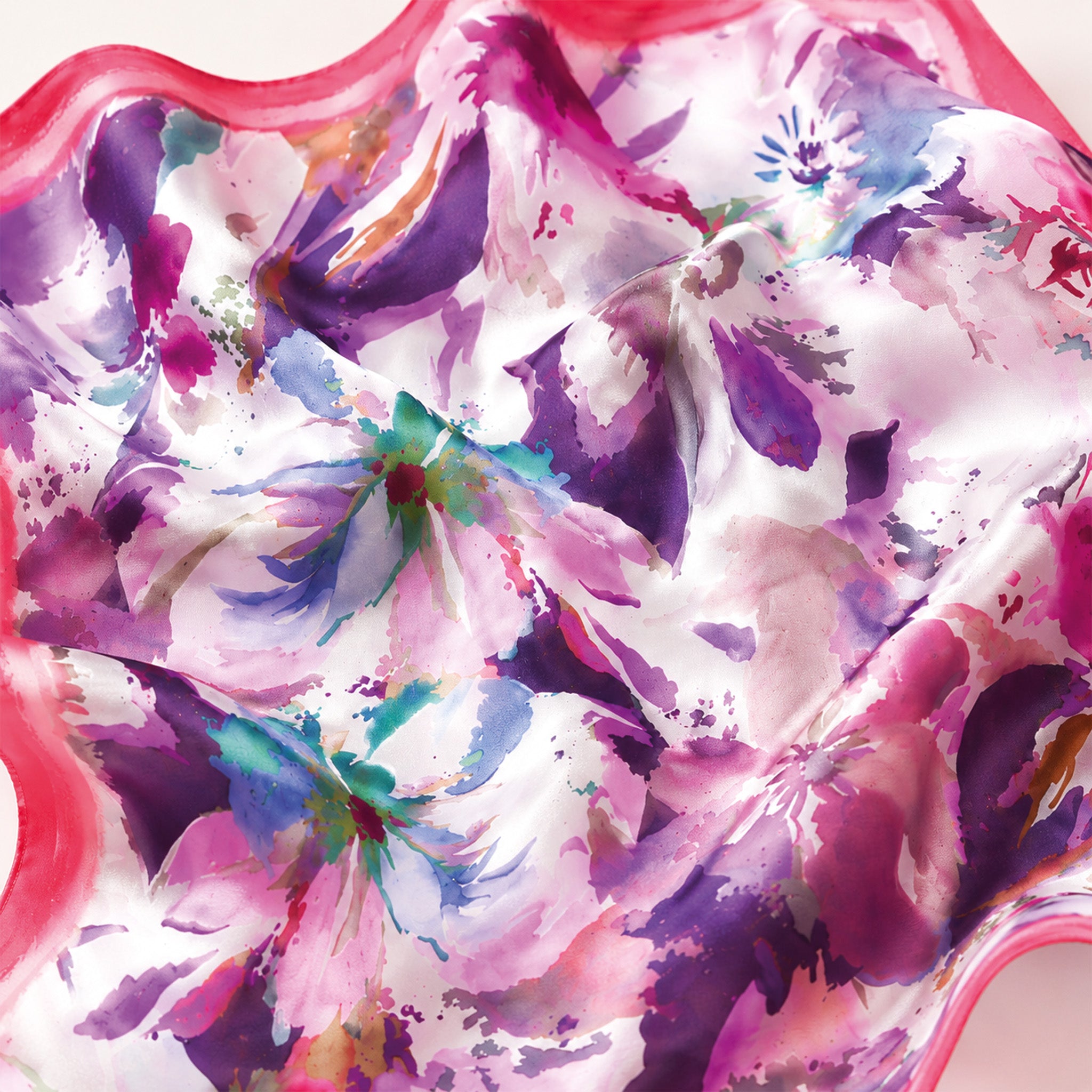 Foulard donna in pura seta – Stampa Watercolor Floral