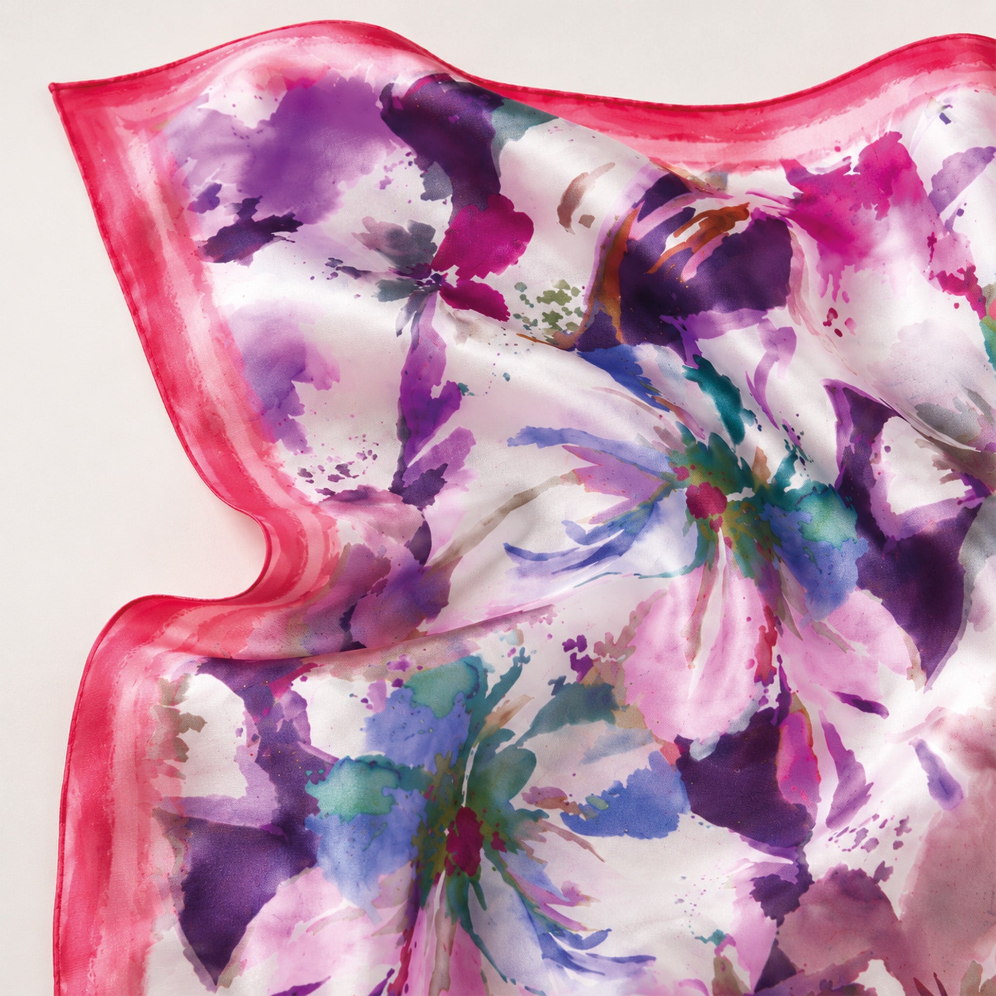 Foulard donna in pura seta – Stampa Watercolor Floral