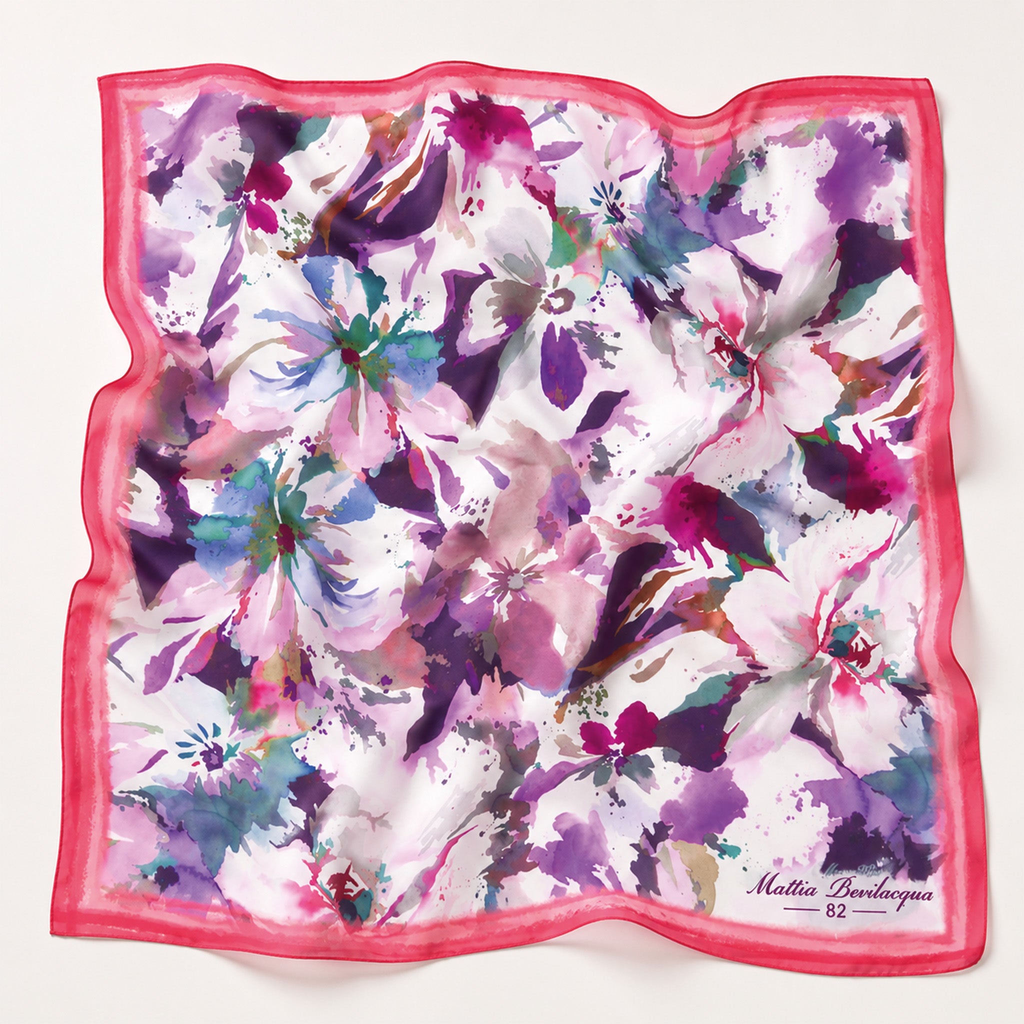 Foulard donna in pura seta – Stampa Watercolor Floral