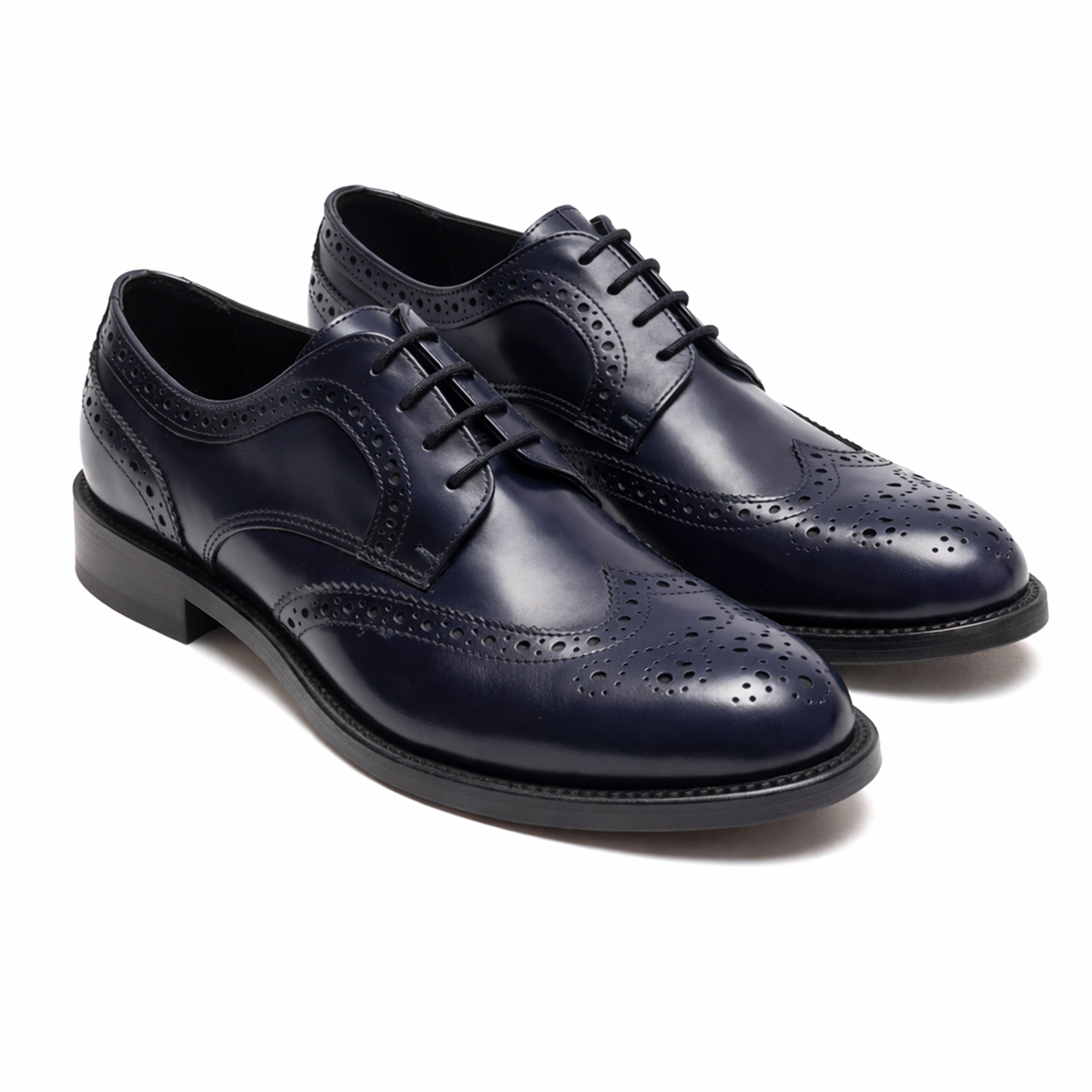 Scarpe - Derby brogue da uomo in vitello spazzolato ricamato