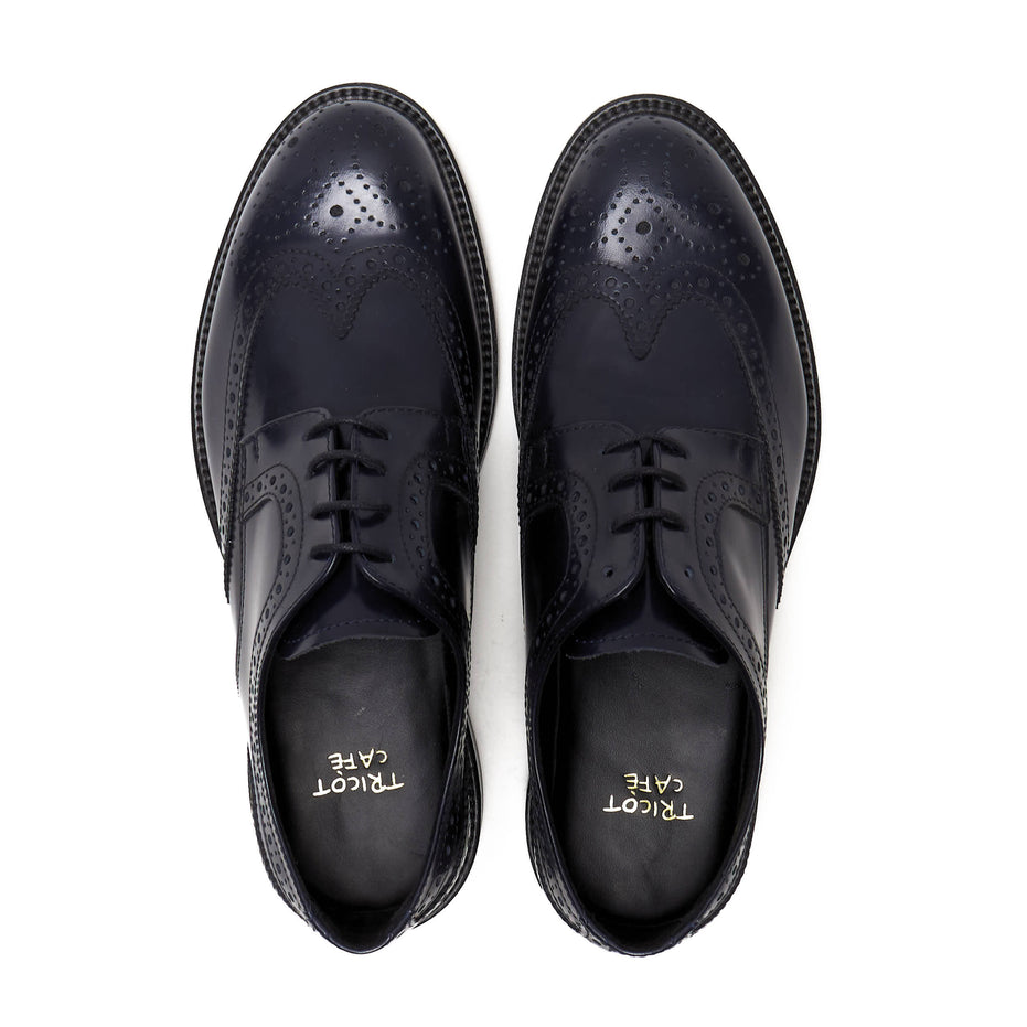 Scarpe - Derby brogue da uomo in vitello spazzolato ricamato